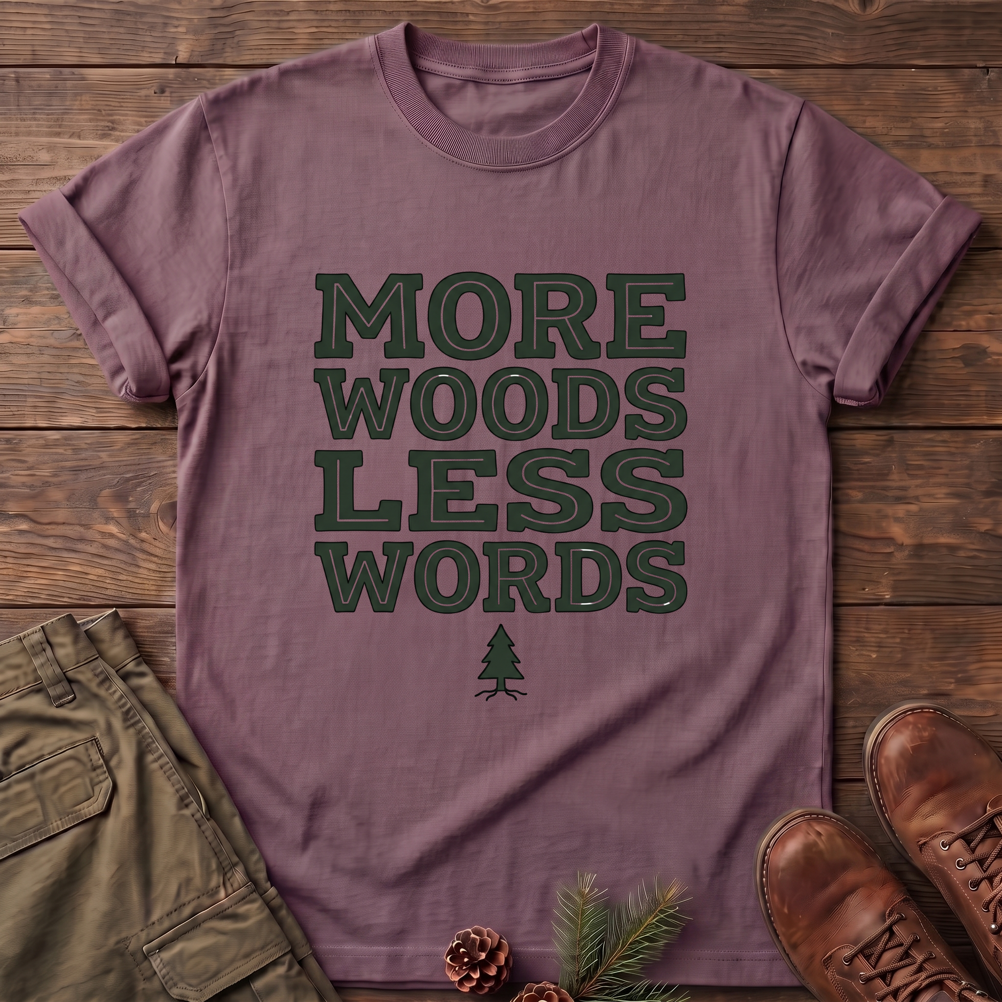 More Woods Less Words T-Shirt