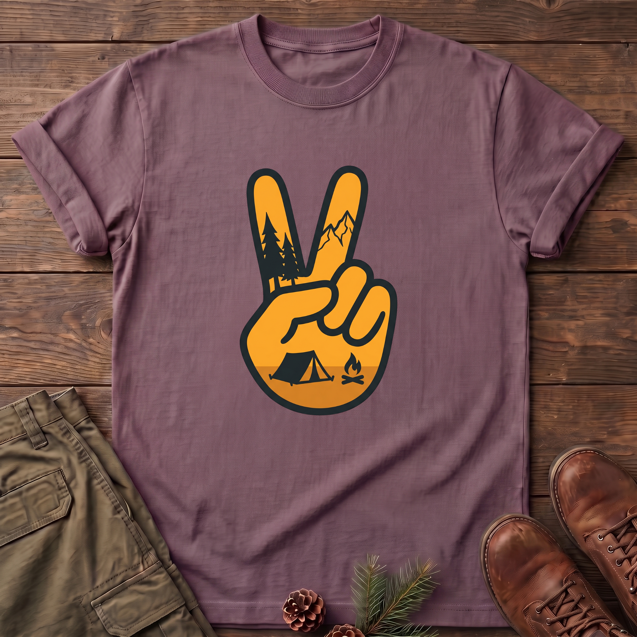 Peace Sunset Camping T-Shirt