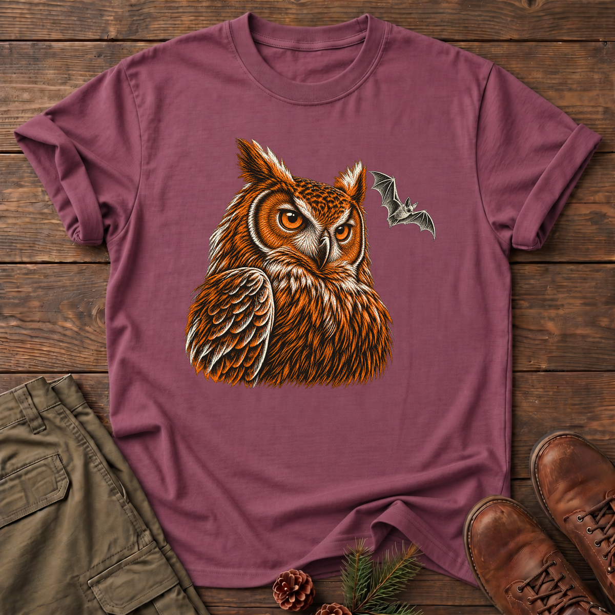 owl and bat T-shirt