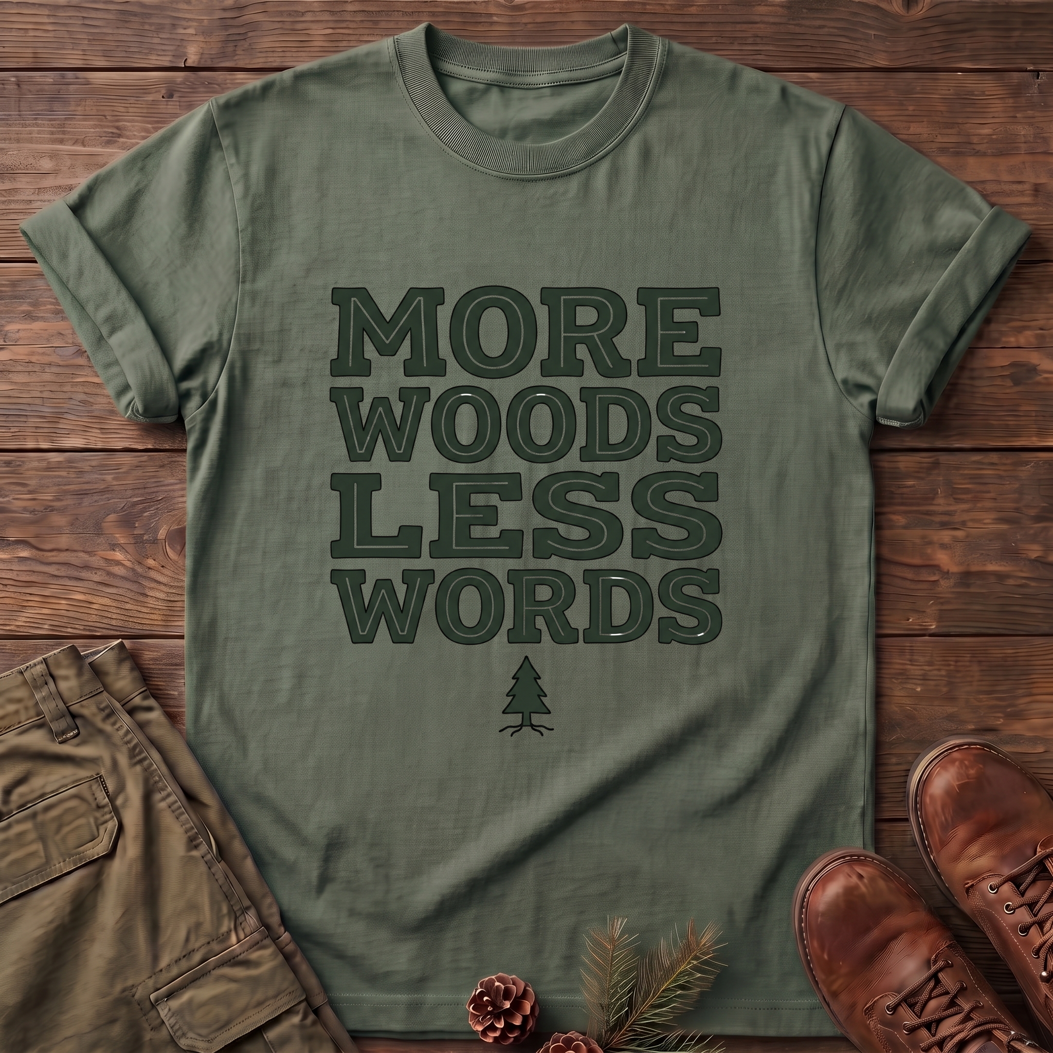 More Woods Less Words T-Shirt