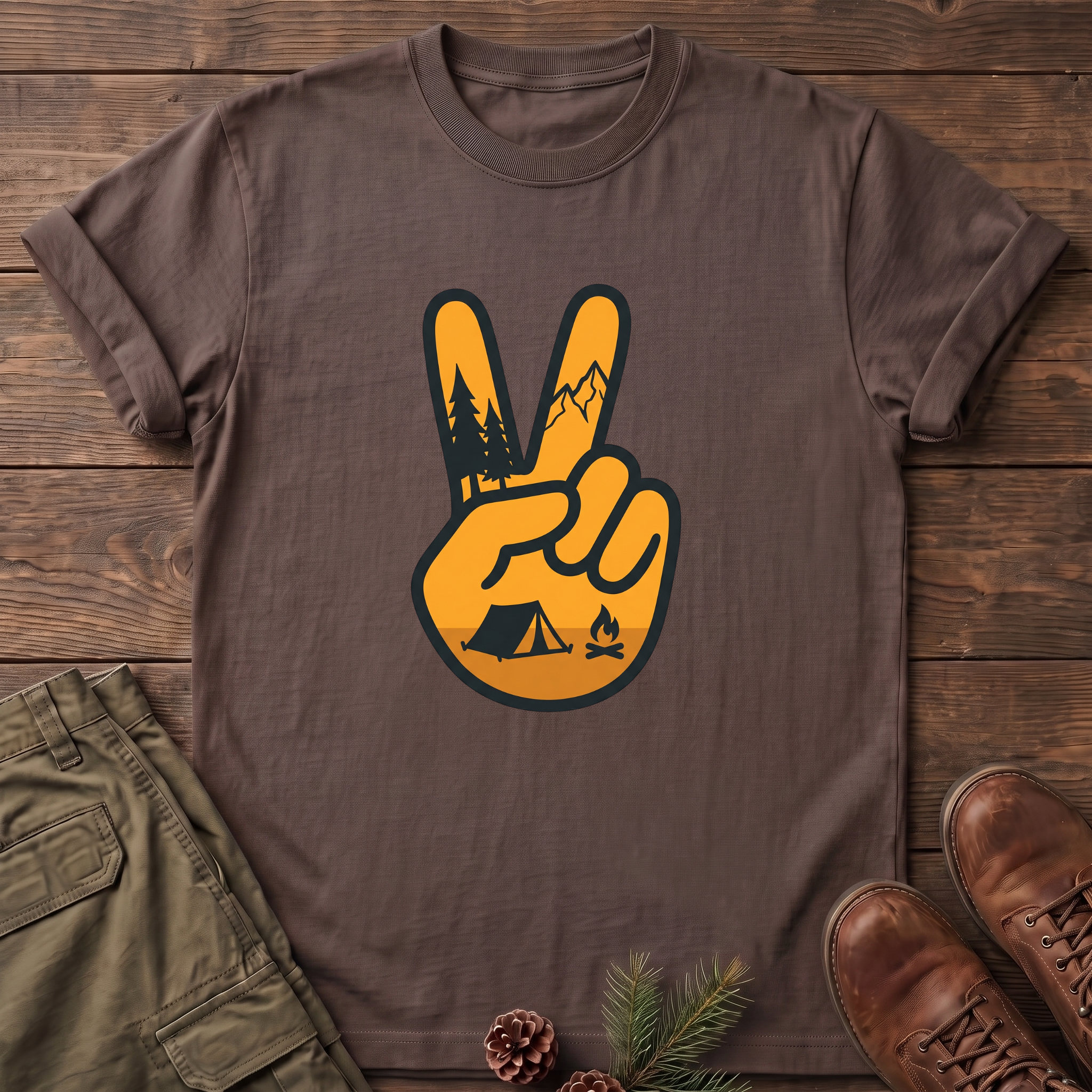 Peace Sunset Camping T-Shirt