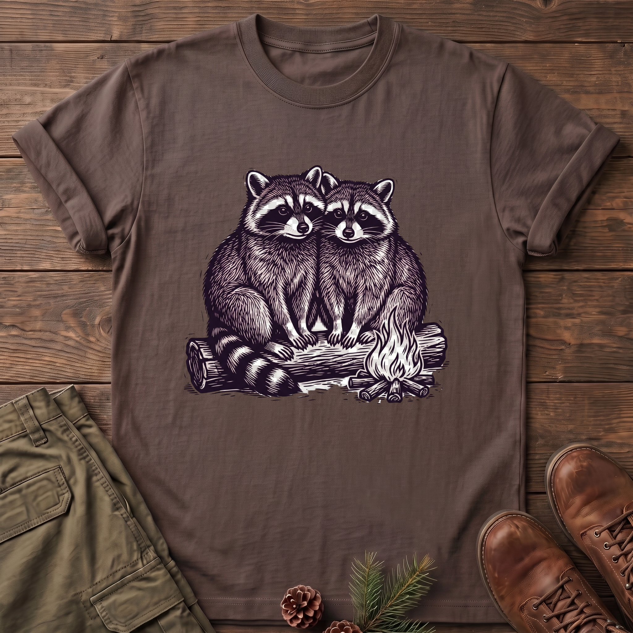 Cuddling Raccoons T-Shirt