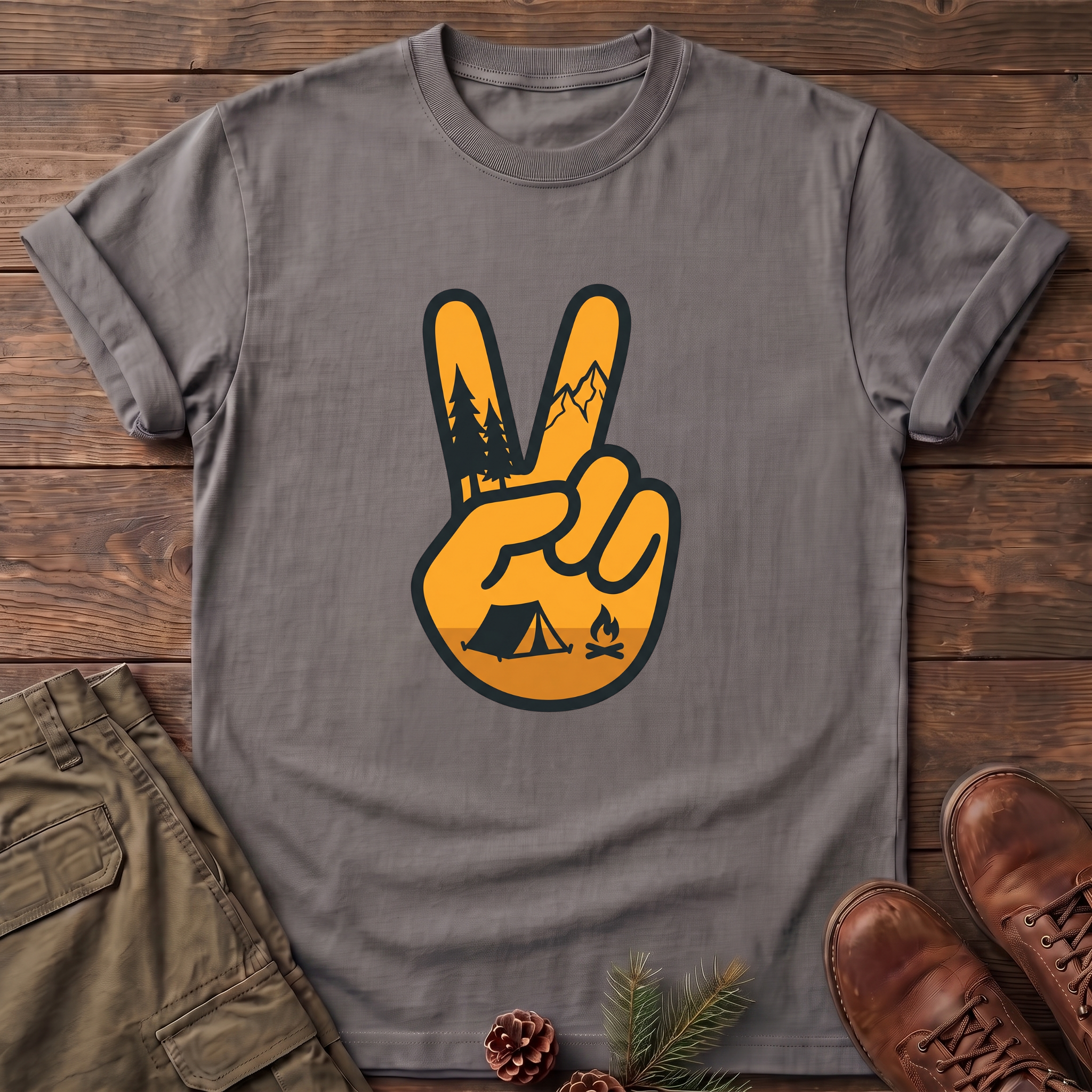 Peace Sunset Camping T-Shirt