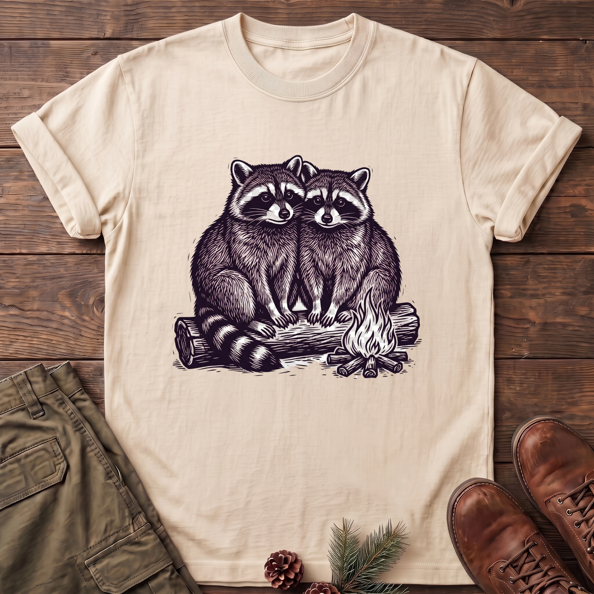 Cuddling Raccoons T-Shirt