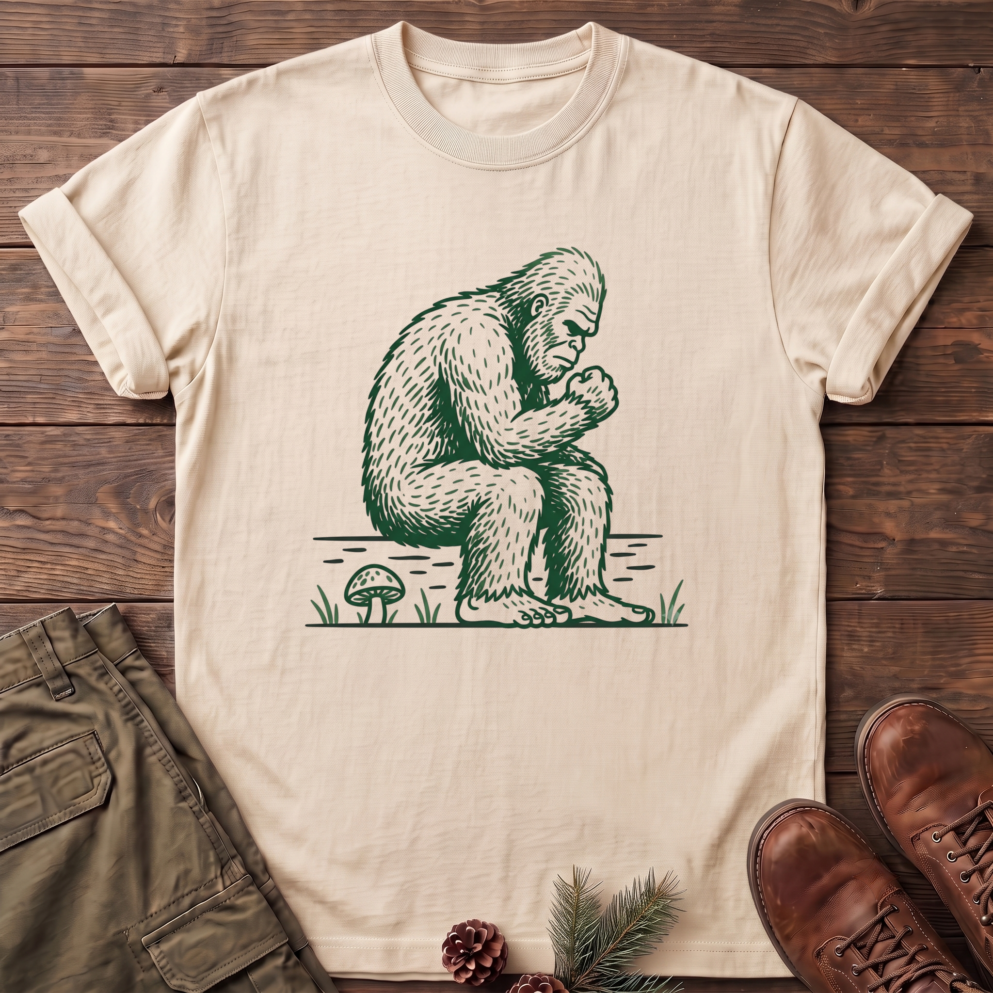 Bigfoot Thinking T-Shirt