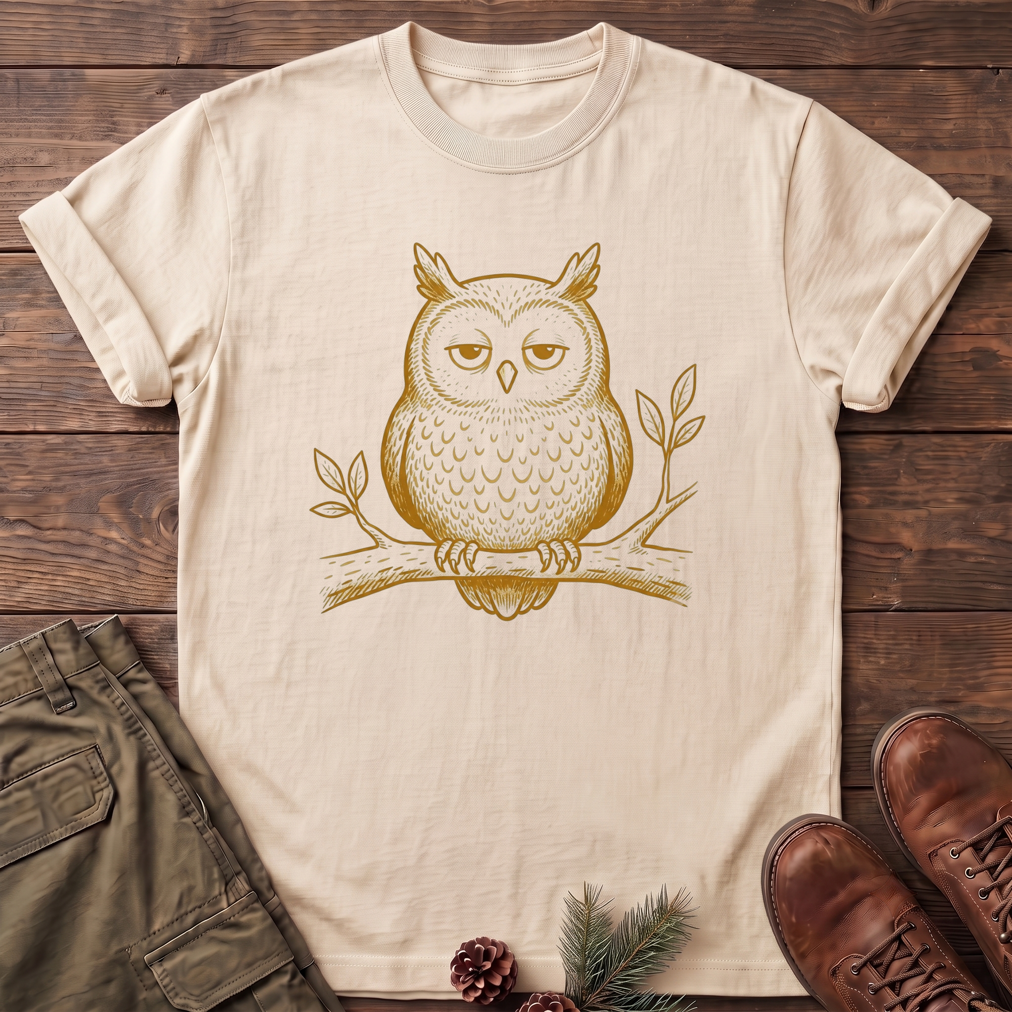 Owl on a branch T-Shirt