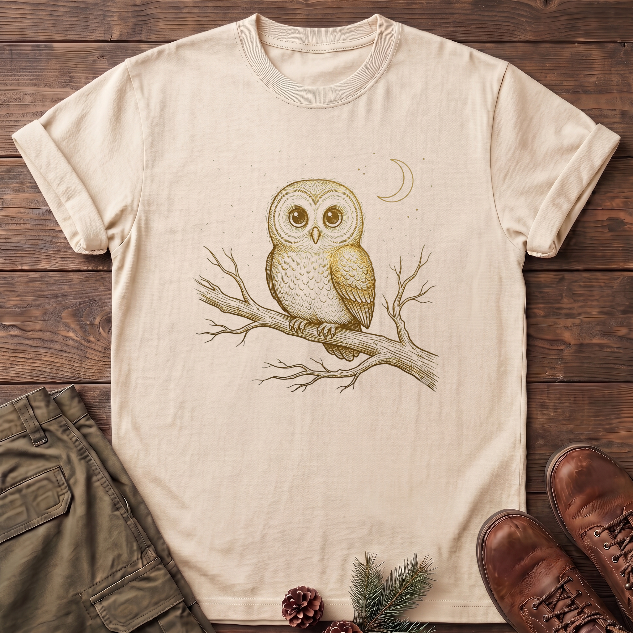 Owl On A Branch T-Shirt