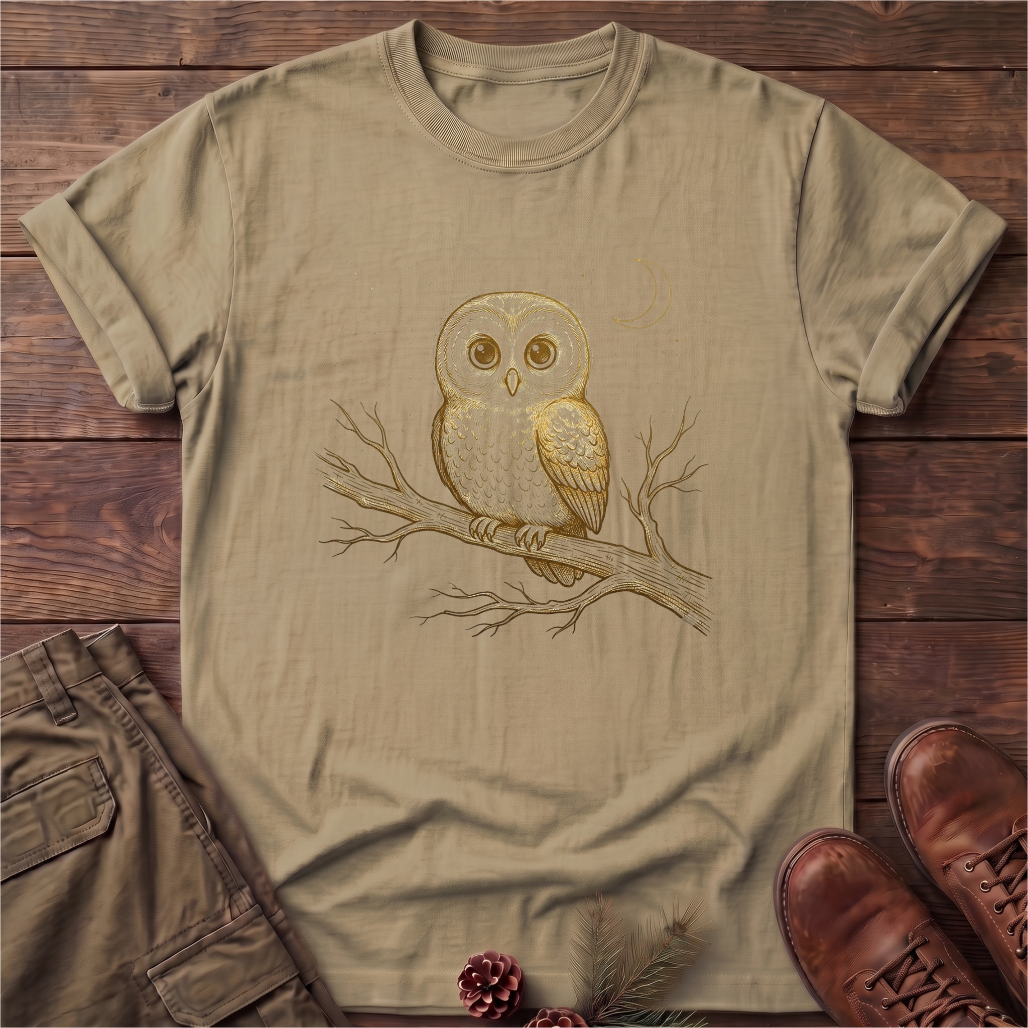 Owl On A Branch T-Shirt