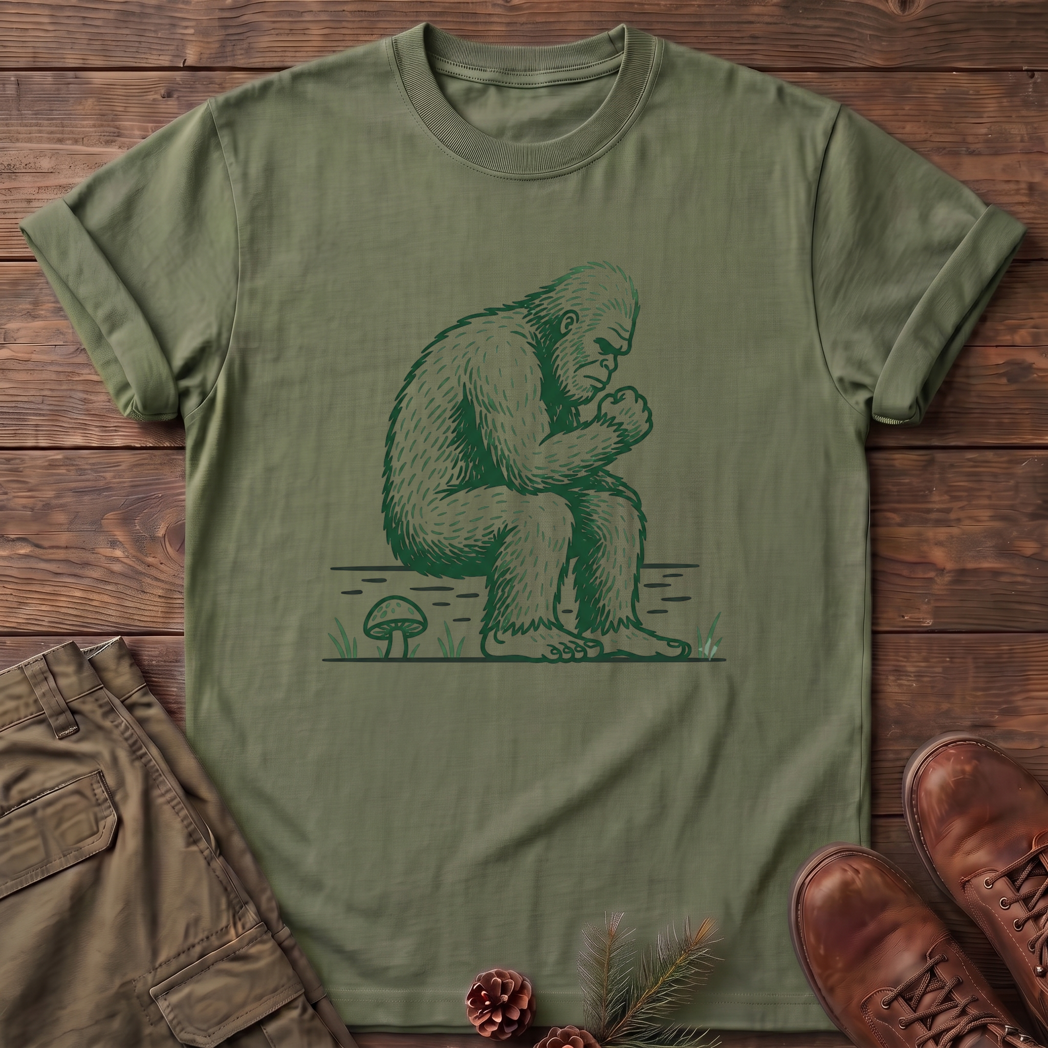 Bigfoot Thinking T-Shirt