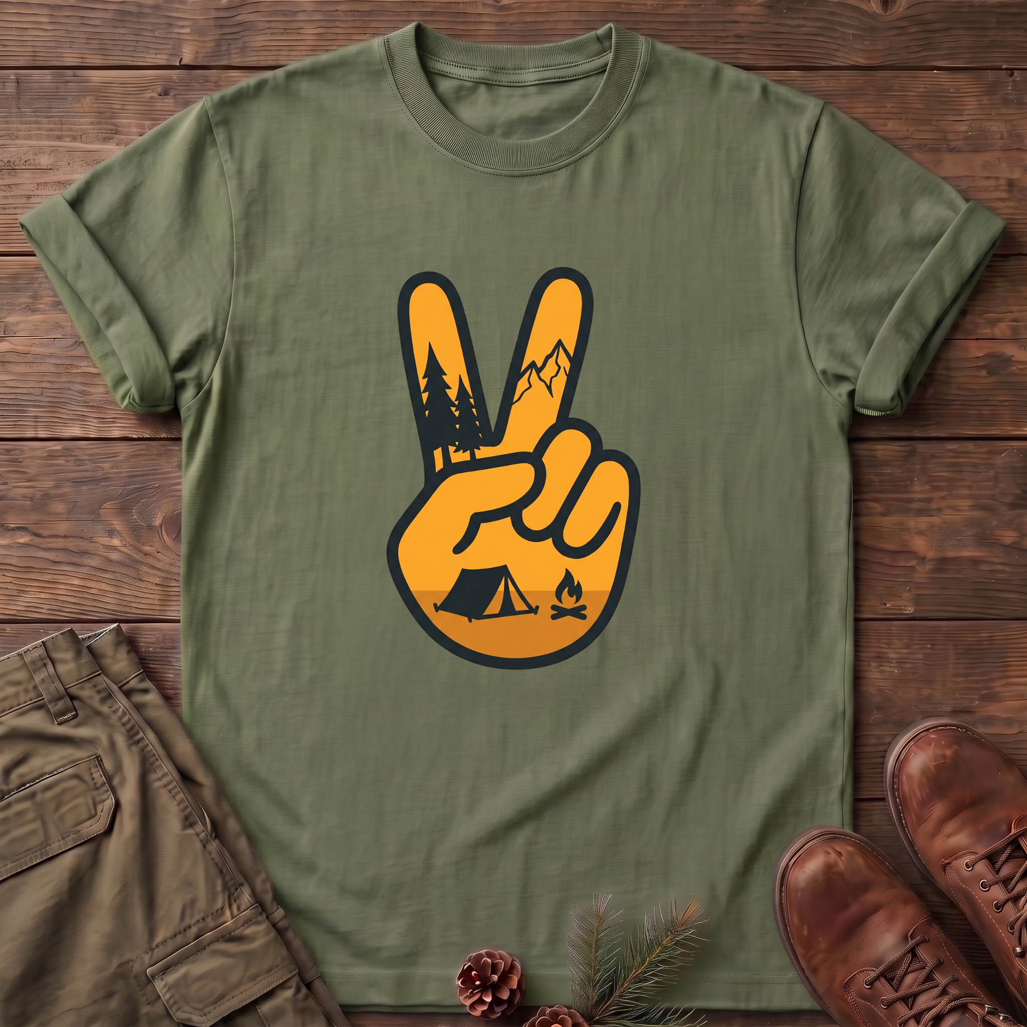 Peace Sunset Camping T-Shirt