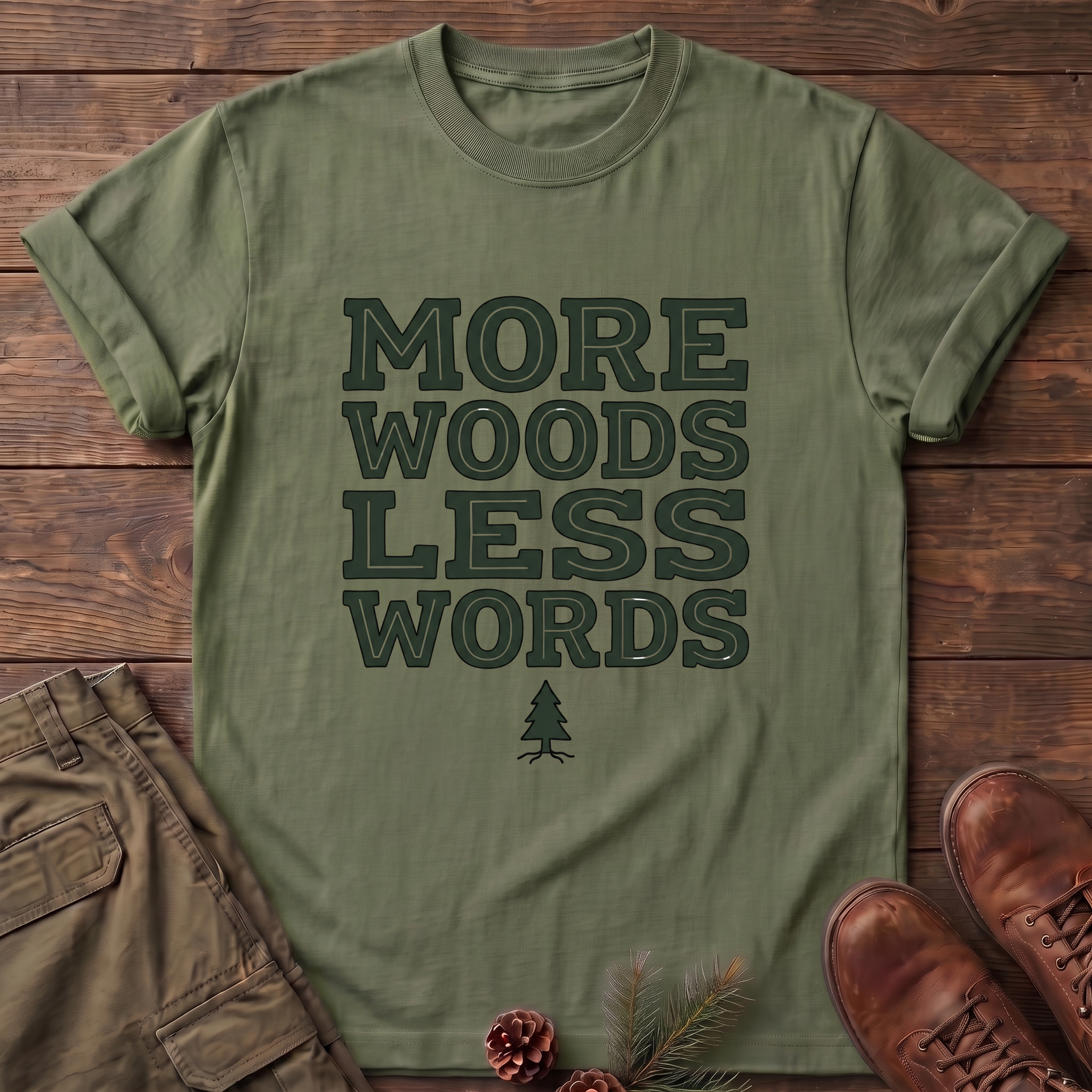 More Woods Less Words T-Shirt
